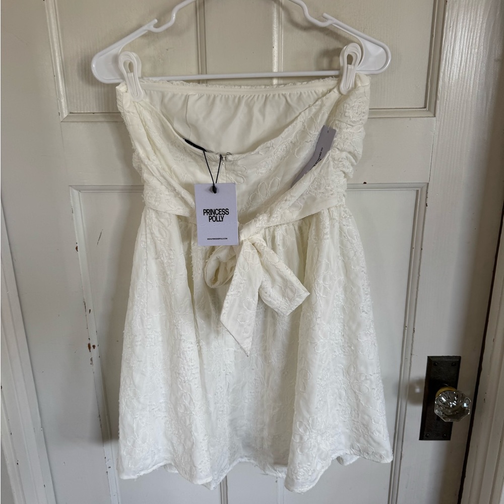 NWT Princes‎ Polly Seasons of Love strapless white mini dress size US 8 - Picture 5 of 11